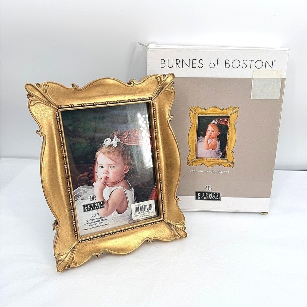 Burnes‎ of Boston Gold Ornate Picture Frame Vintage Baroque 5x7 NEW Elegant